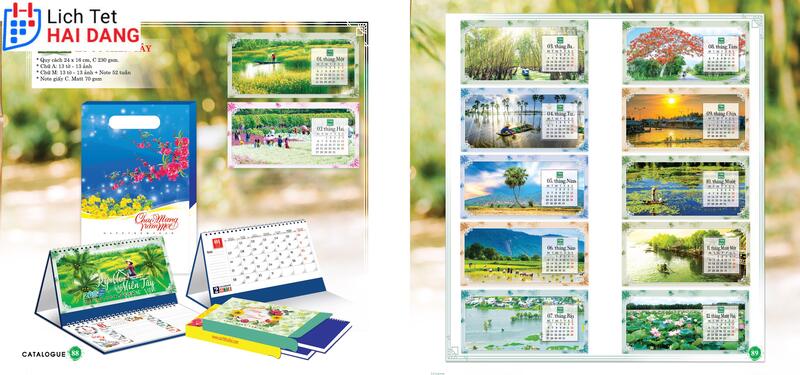 Hải Đăng - lựa chọn in lịch tết uy tín tại Cà Mau