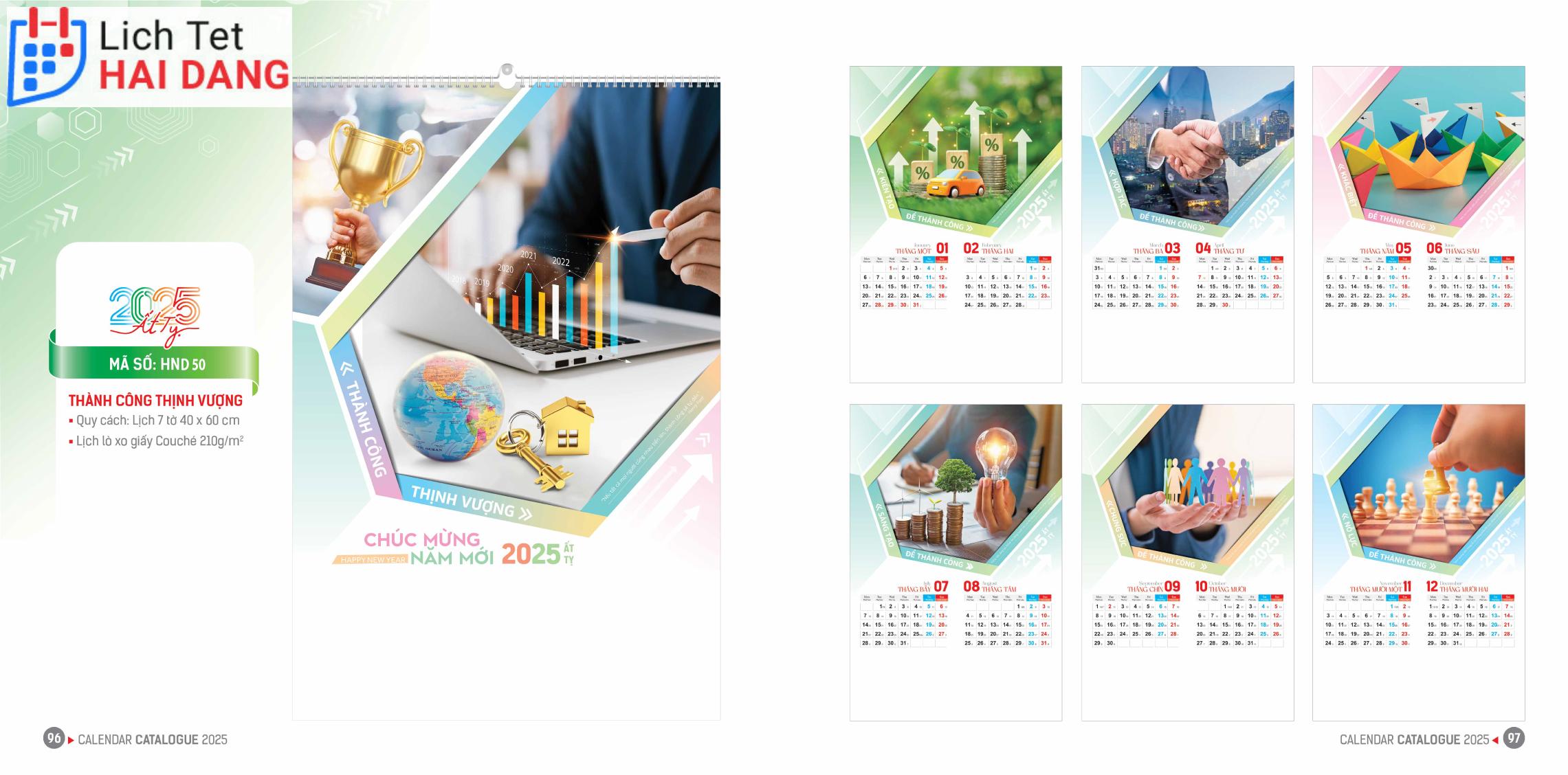 In Lịch Treo Tường 2025 3 Lịch lò xo