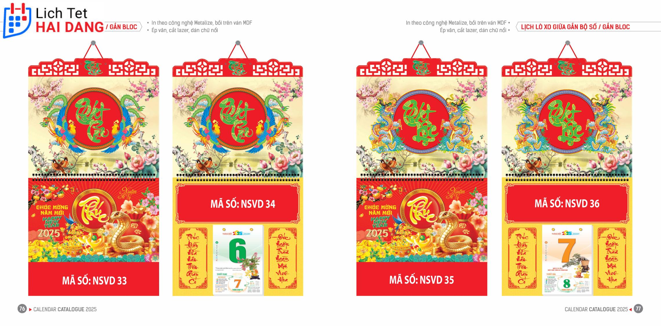Mẫu in lịch tết độc quyền