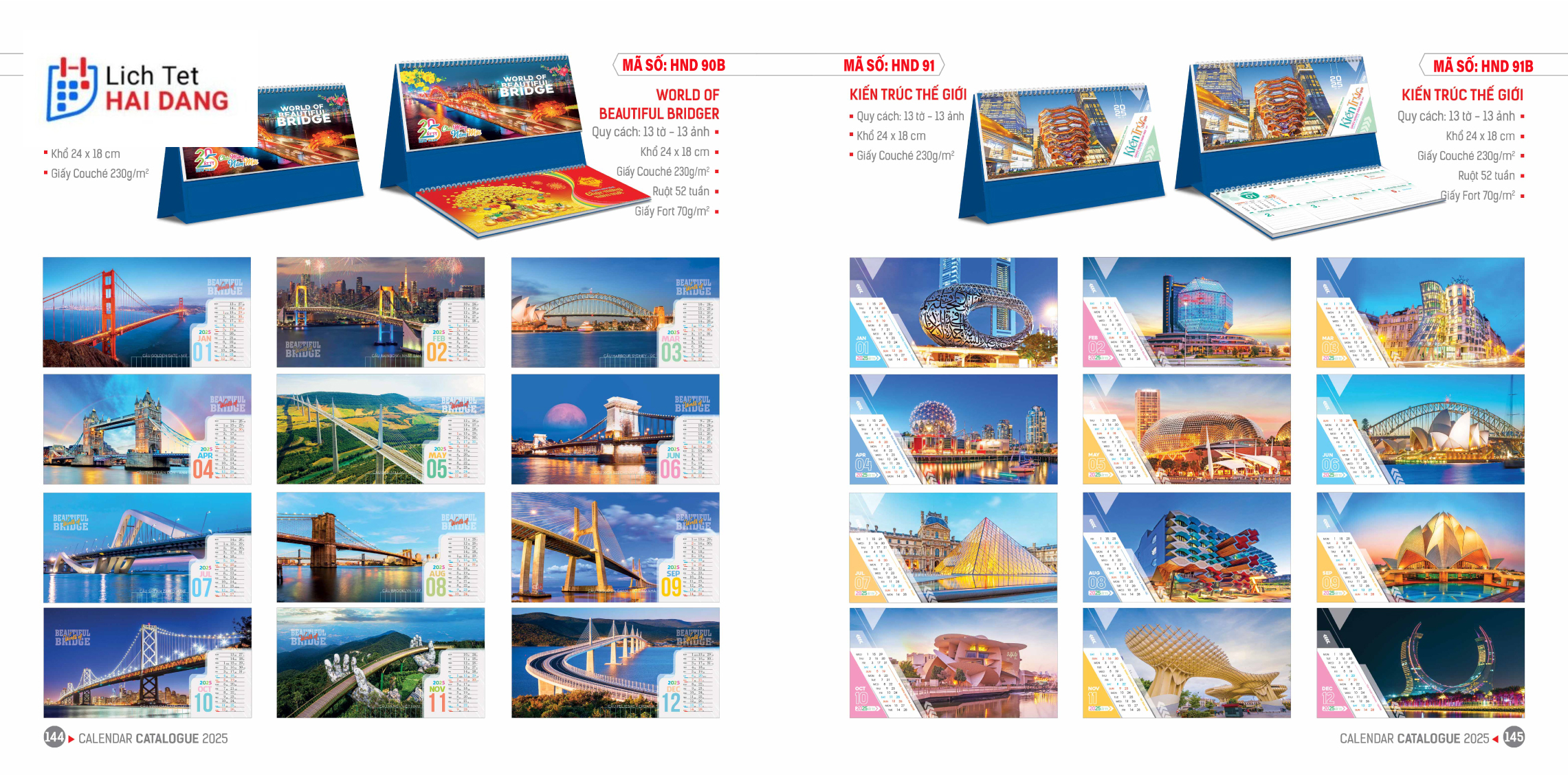 Lịch để bàn của công ty in lịch tết Hải Đăng