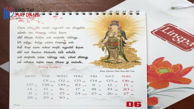 In lịch để bàn phật giáo