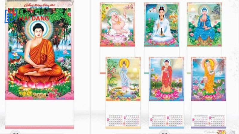 In lịch treo tường phật giáo