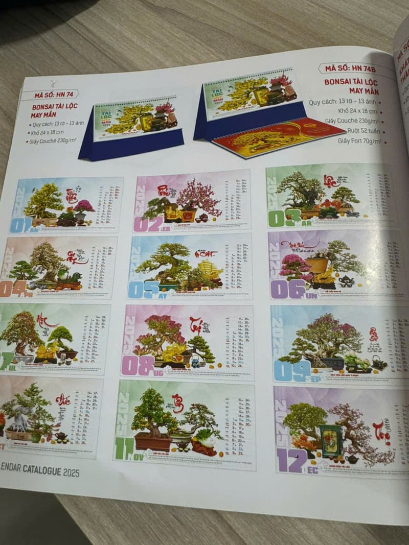 Mẫu lịch tết để bàn