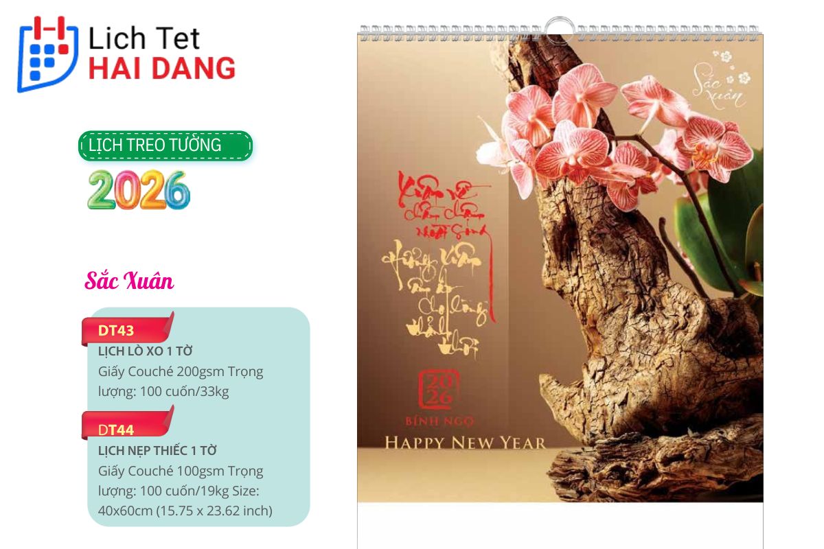 In Lịch Treo Tường 1 Tờ Nẹp Thiếc 15 Lịch treo tường 1 tờ nẹp thiếc có tính tiện dụng cao