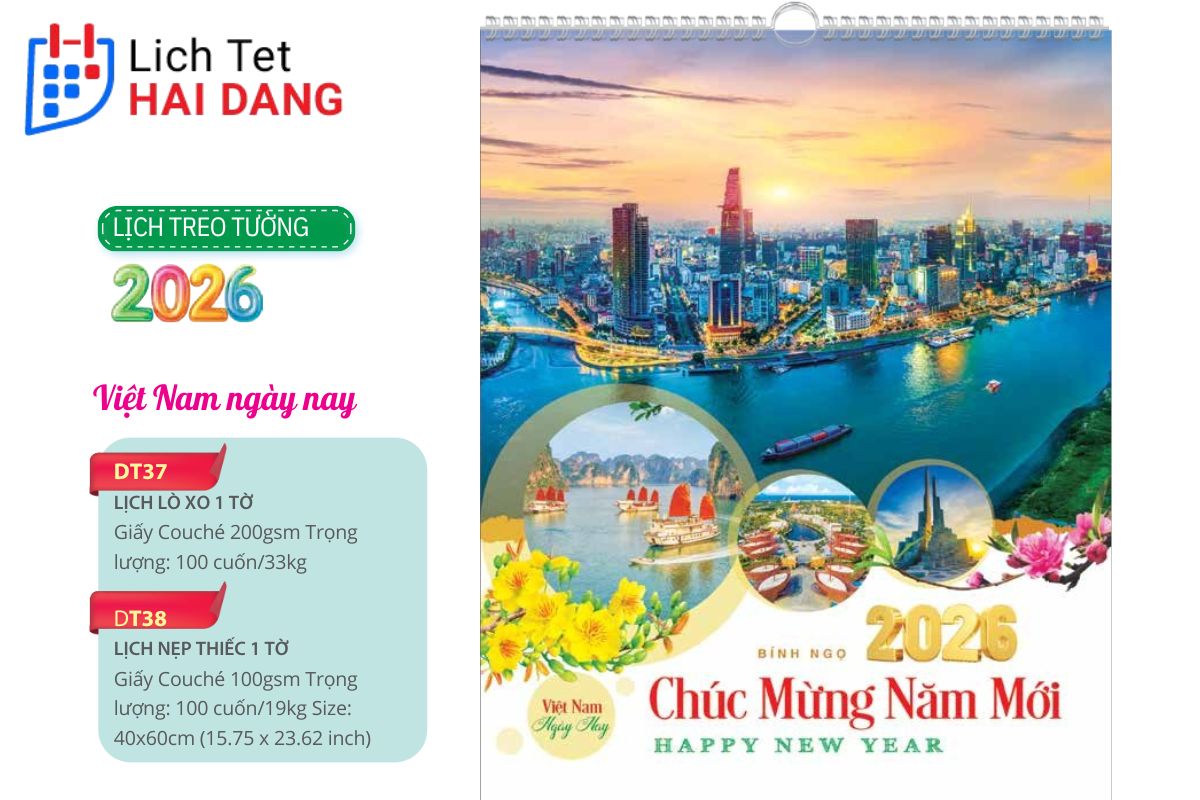 In Lịch Treo Tường 1 Tờ Nẹp Thiếc 16 Quy trình in lịch treo tường 1 tờ của Lịch Tết Hải Đăng giúp rút ngắn thời gian sản xuất lịch