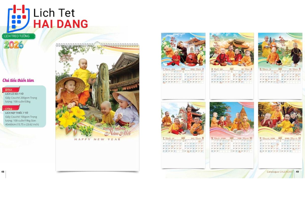 40x60cm là kích thước vàng của lịch treo tường 7 tờ