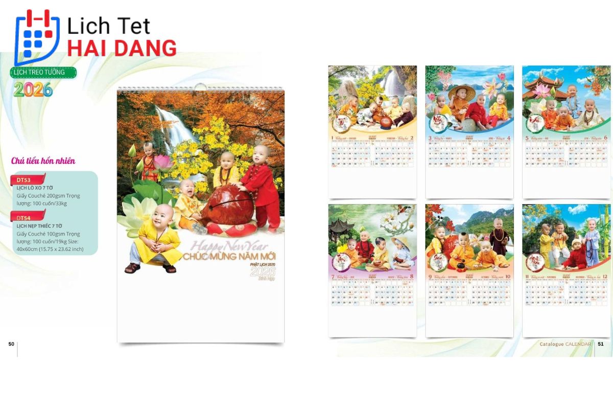 Lịch treo tường 7 tờ có nhiều công năng cho người sử dụng
