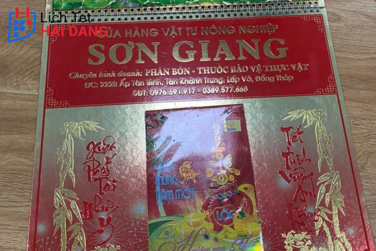 Lịch bloc của cửa hàng Sơn Giang
