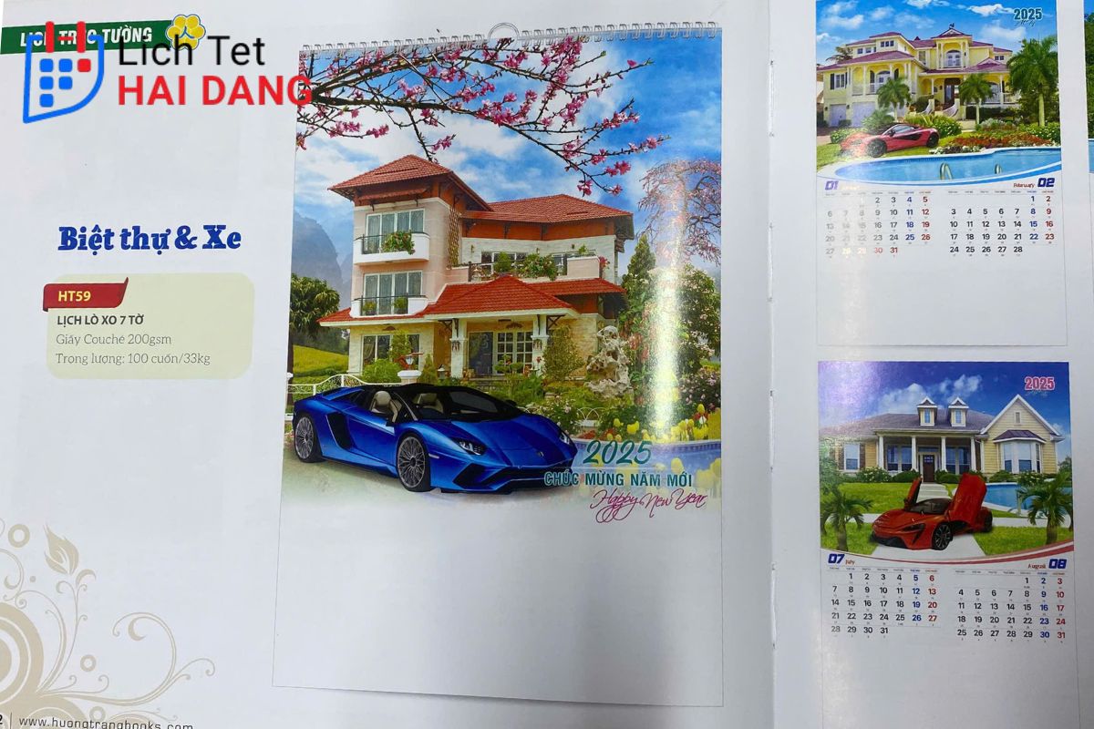 Lịch treo tường theo yêu cầu