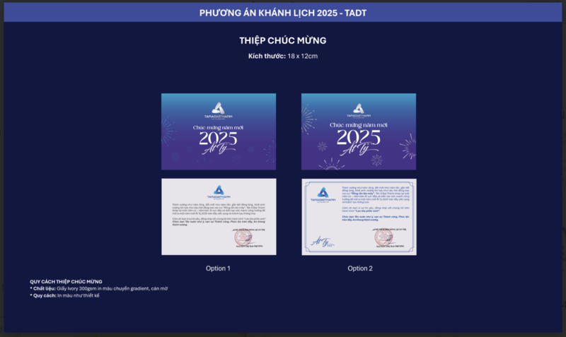 Phương án thiết kế thiệp chúc mừng lịch tết 2026