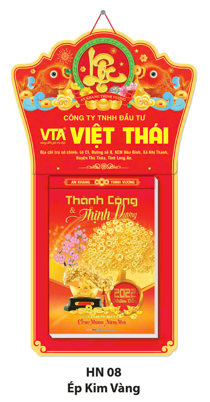 Mẫu bìa lịch bloc gấp cho công ty Việt Thái