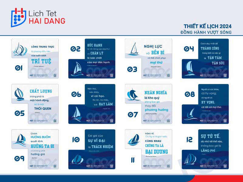 Mẫu in lịch để bàn tại lịch tết Hải Đăng
