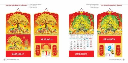 Lịch bloc lò xo gắn bội số 12 tờ 
