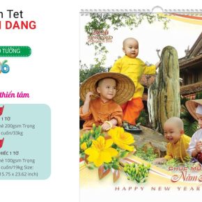 Lịch treo tường 1 tờ nẹp thiếc có không gian quảng cáo rộng hơn