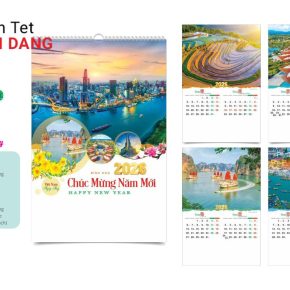 Lịch Tết Hải Đăng thường in lịch treo tường 5 tờ với số lượng tối thiểu là 100 cuốn