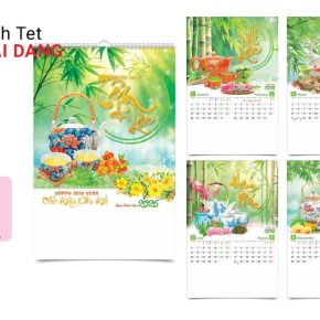 Lịch treo tường 5 tờ có nhiều không gian để bạn có thể quảng bá thương hiệu