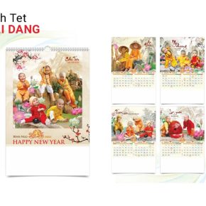 Mẫu lịch chủ đề chú tiểu an nhiên